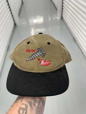 Vintage Zip-In by Malco Snapback Hat Tan and Black Trucker Cap